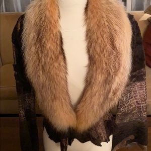 Vintage L’impasse embossed leather jacket